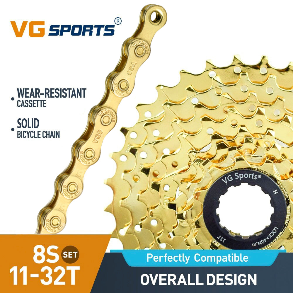 Cassette et chaîne de vélo à 8 vitesses