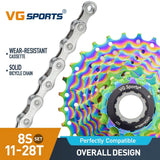 Cassette et chaîne de vélo à 8 vitesses