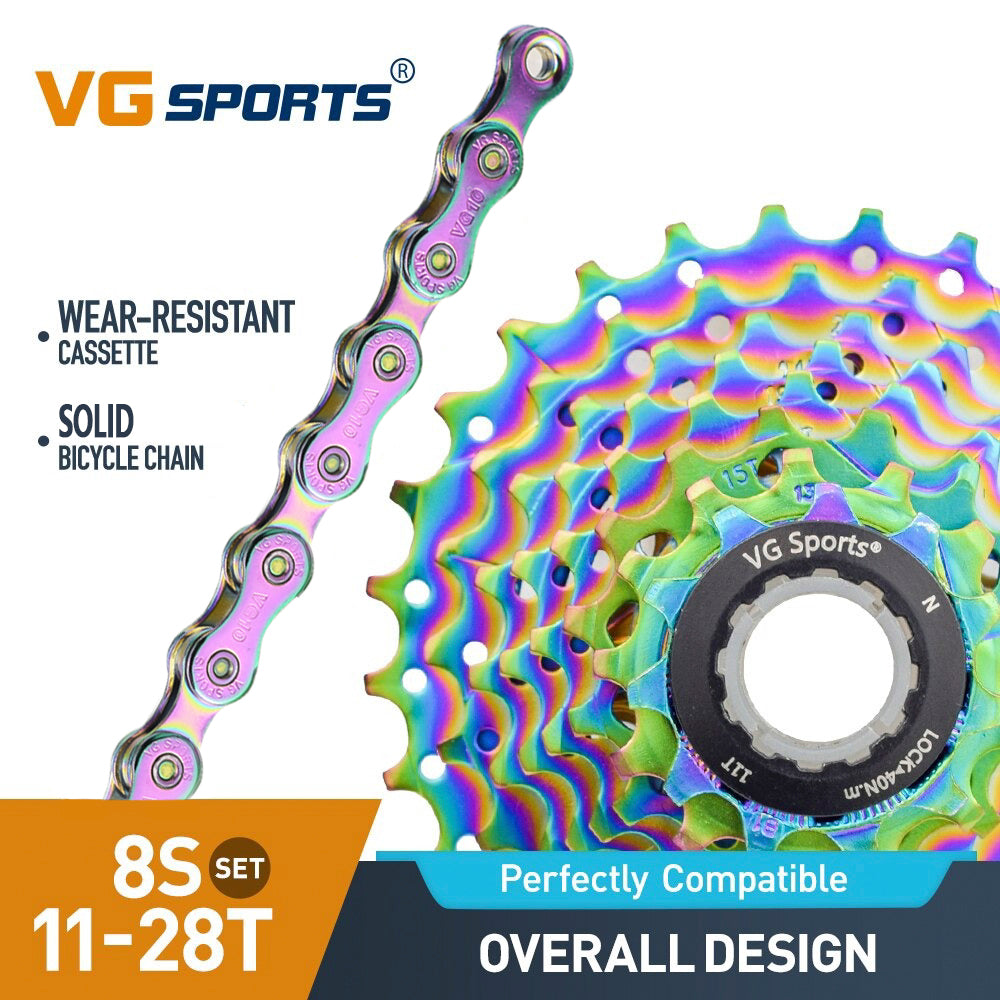 Cassette et chaîne de vélo à 8 vitesses