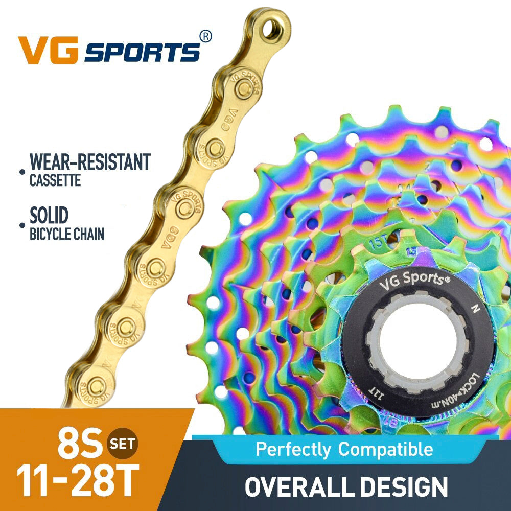 Cassette et chaîne de vélo à 8 vitesses