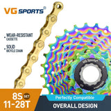 Cassette et chaîne de vélo à 8 vitesses