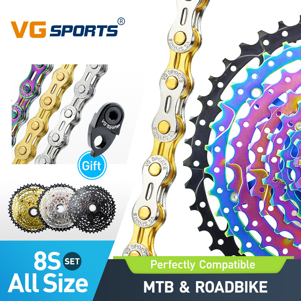 Cassette et chaîne de vélo à 8 vitesses