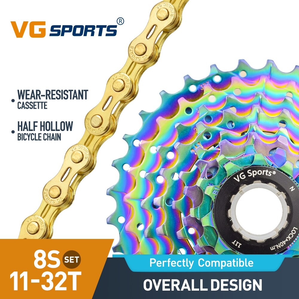 Cassette et chaîne de vélo à 8 vitesses