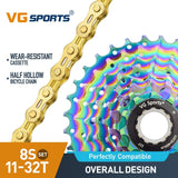 Cassette et chaîne de vélo à 8 vitesses