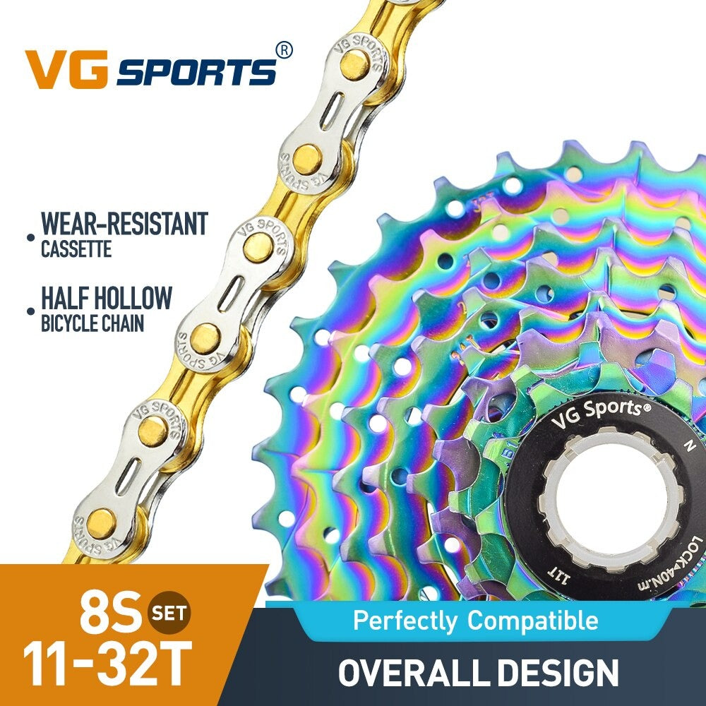 Cassette et chaîne de vélo à 8 vitesses