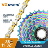 Cassette et chaîne de vélo à 8 vitesses