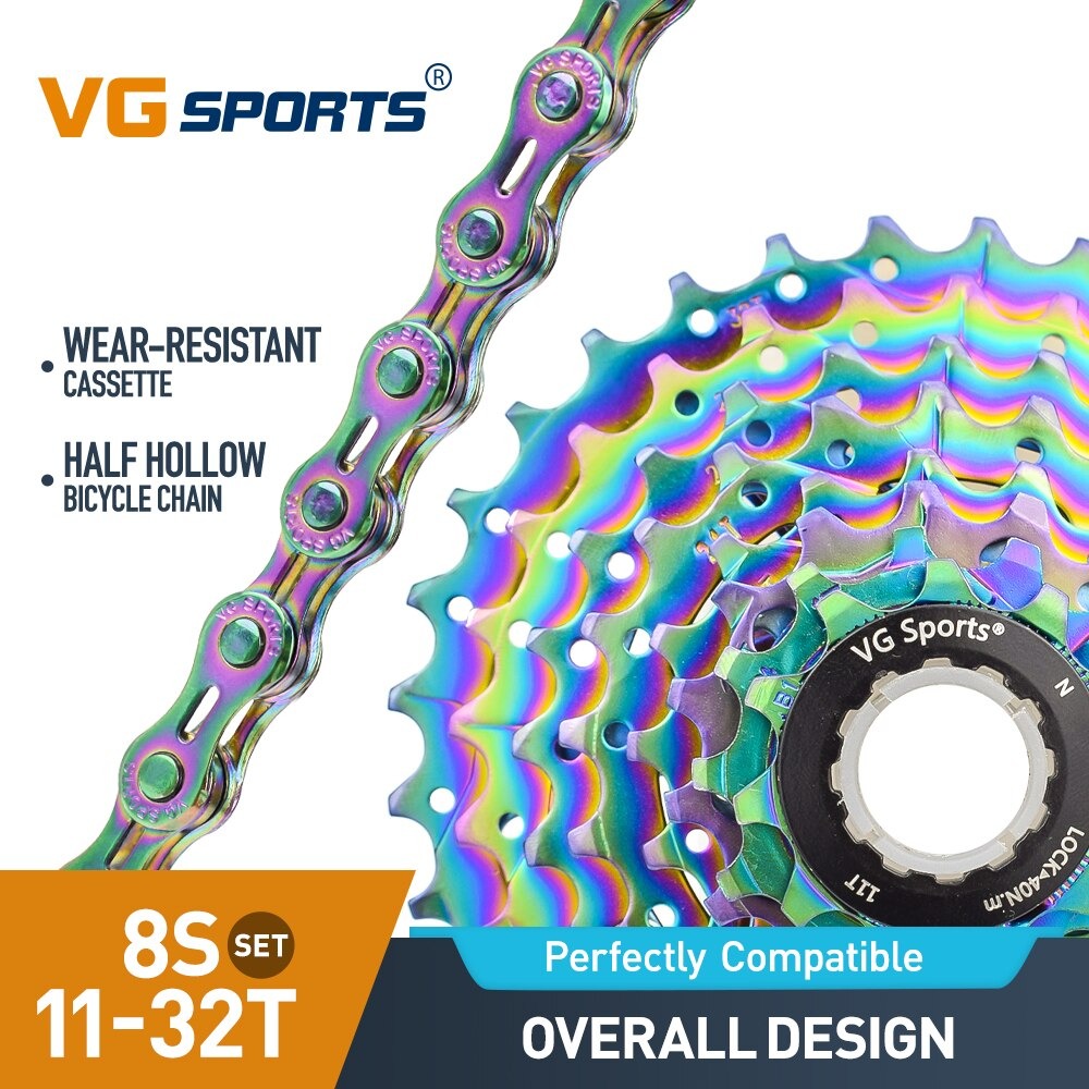 Cassette et chaîne de vélo à 8 vitesses