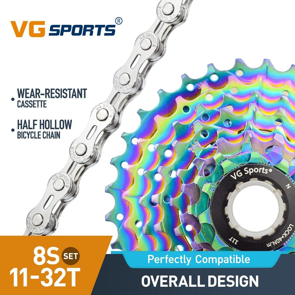 Cassette et chaîne de vélo à 8 vitesses