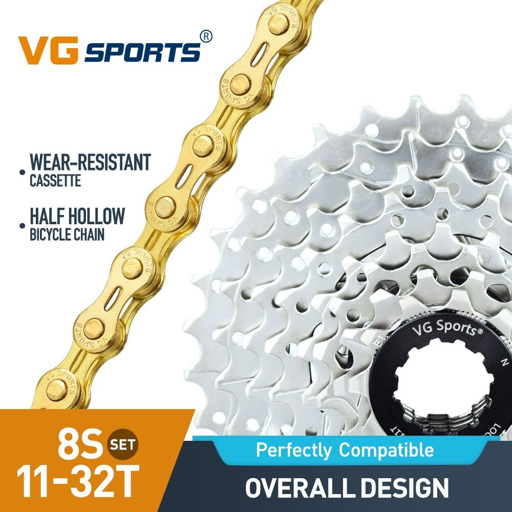 Cassette et chaîne de vélo à 8 vitesses