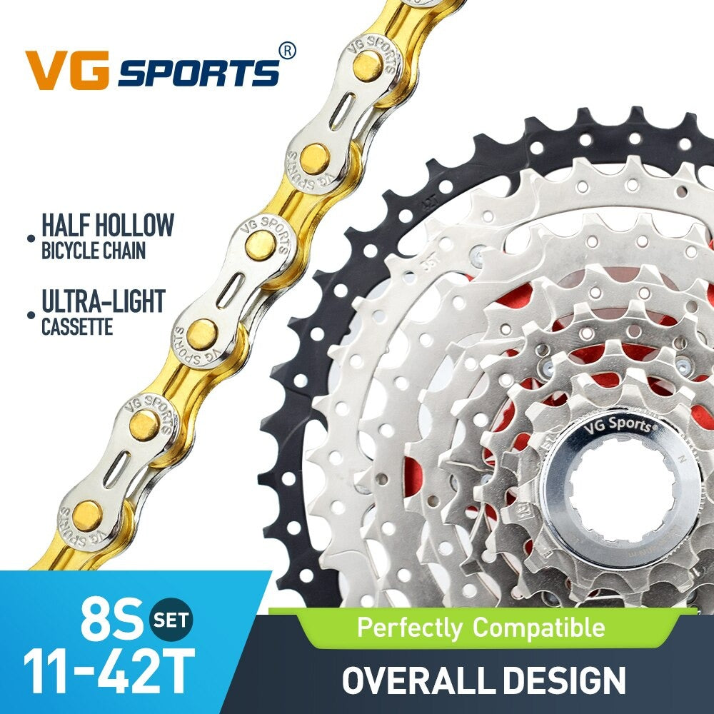 Cassette et chaîne de vélo à 8 vitesses