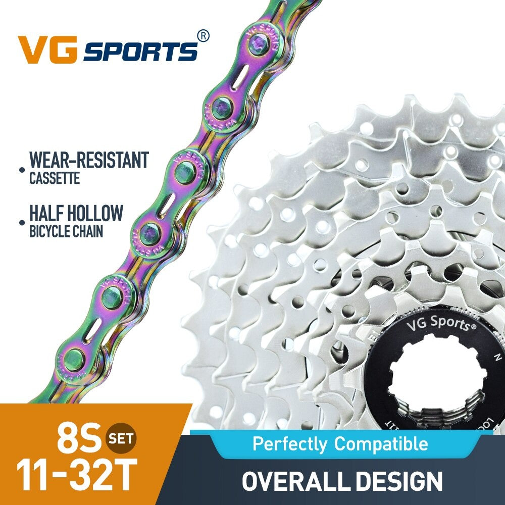 Cassette et chaîne de vélo à 8 vitesses