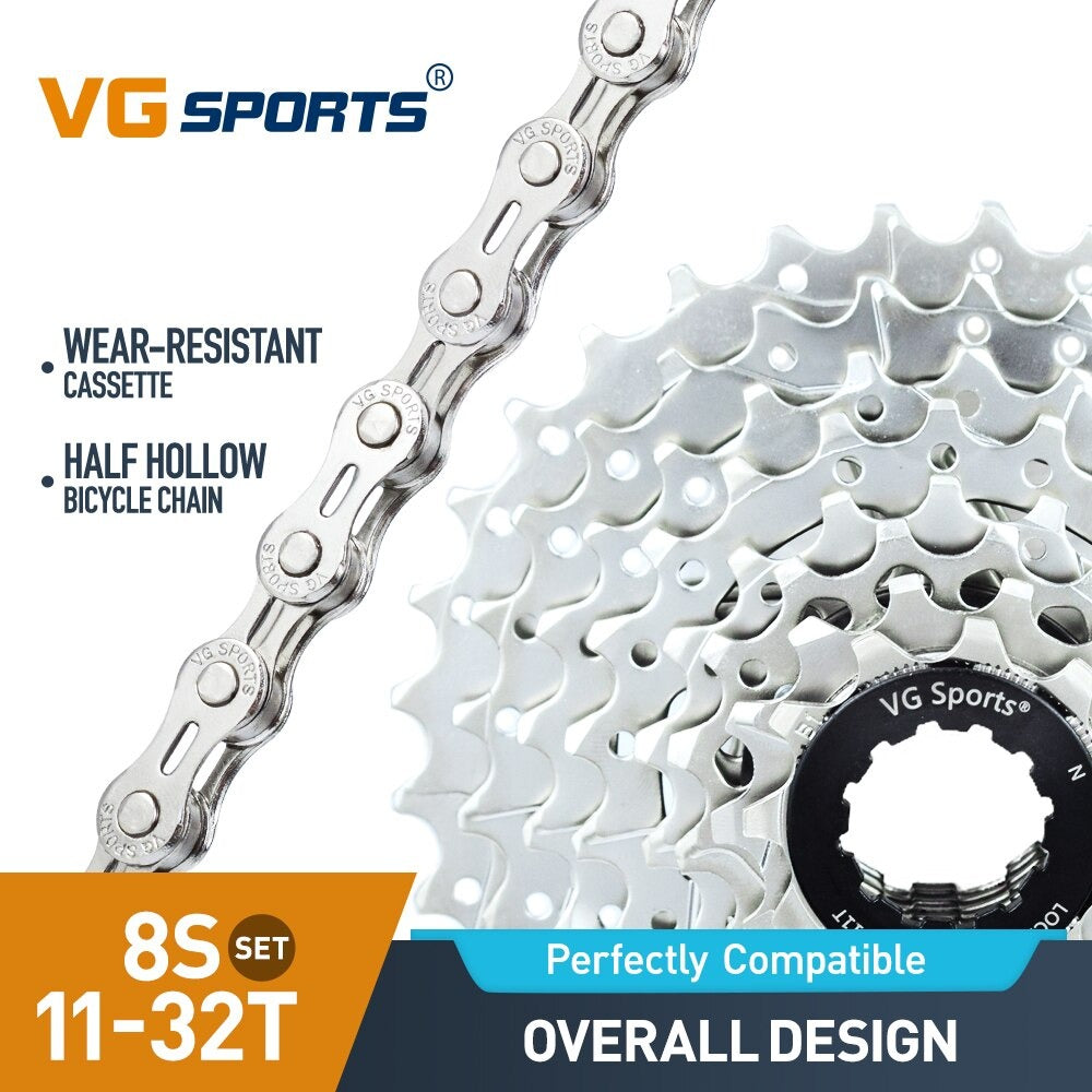 Cassette et chaîne de vélo à 8 vitesses