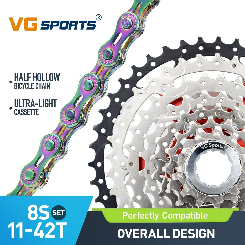 Cassette et chaîne de vélo à 8 vitesses