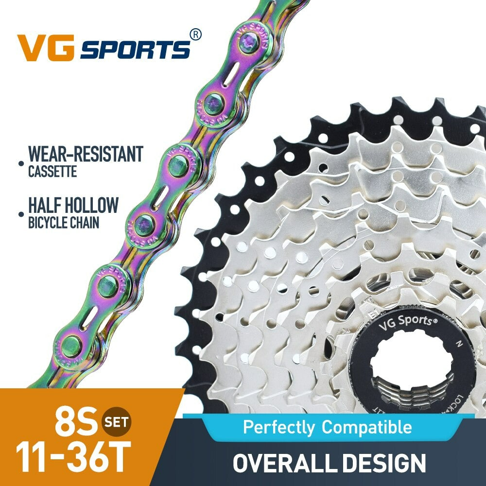 Cassette et chaîne de vélo à 8 vitesses