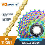 Cassette et chaîne de vélo à 8 vitesses