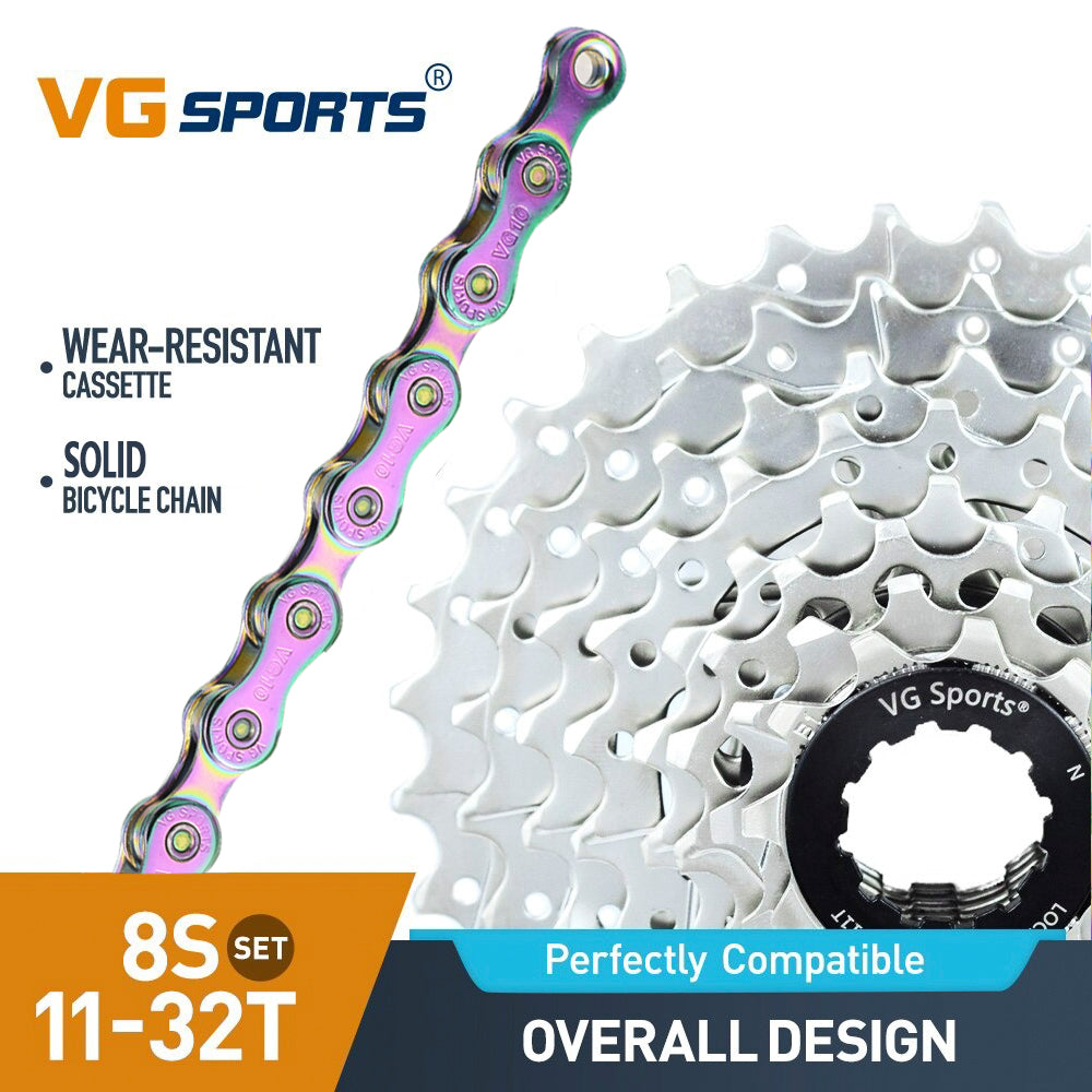 Cassette et chaîne de vélo à 8 vitesses