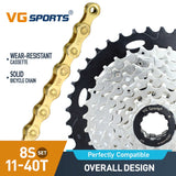 Cassette et chaîne de vélo à 8 vitesses