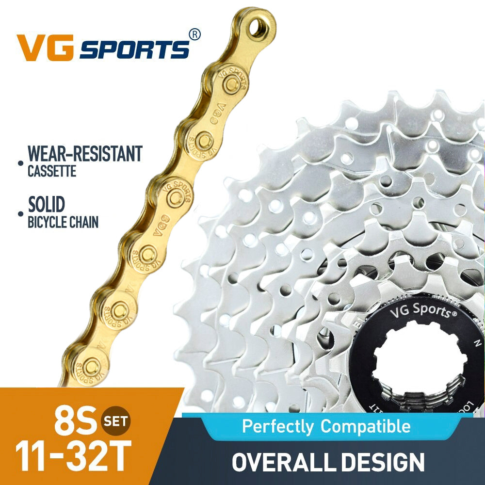 Cassette et chaîne de vélo à 8 vitesses