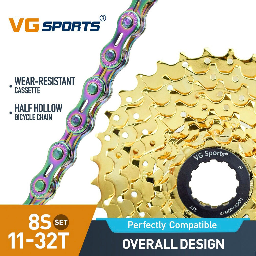 Cassette et chaîne de vélo à 8 vitesses