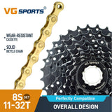 Cassette et chaîne de vélo à 8 vitesses