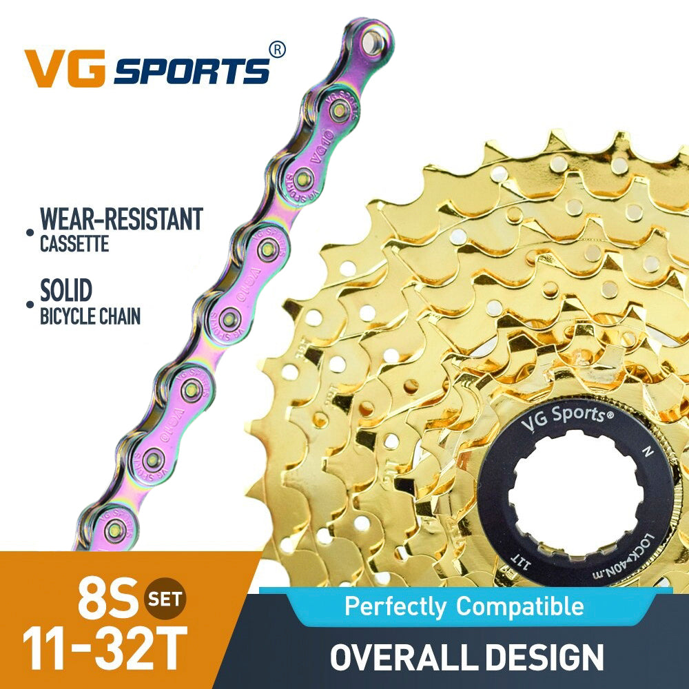 Cassette et chaîne de vélo à 8 vitesses