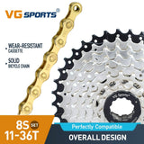 Cassette et chaîne de vélo à 8 vitesses