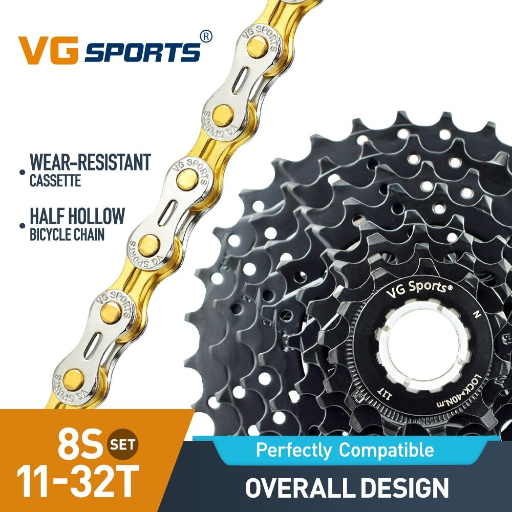 Cassette et chaîne de vélo à 8 vitesses