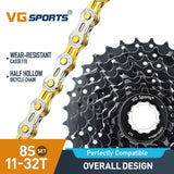 Cassette et chaîne de vélo à 8 vitesses