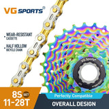 Cassette et chaîne de vélo à 8 vitesses