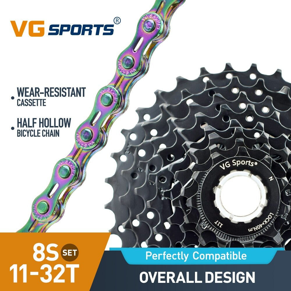 Cassette et chaîne de vélo à 8 vitesses