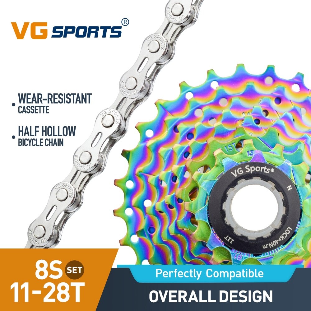 Cassette et chaîne de vélo à 8 vitesses