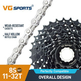 Cassette et chaîne de vélo à 8 vitesses