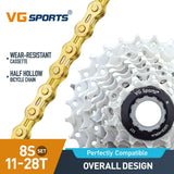 Cassette et chaîne de vélo à 8 vitesses