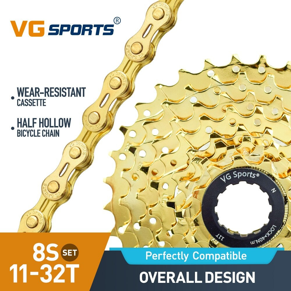 Cassette et chaîne de vélo à 8 vitesses