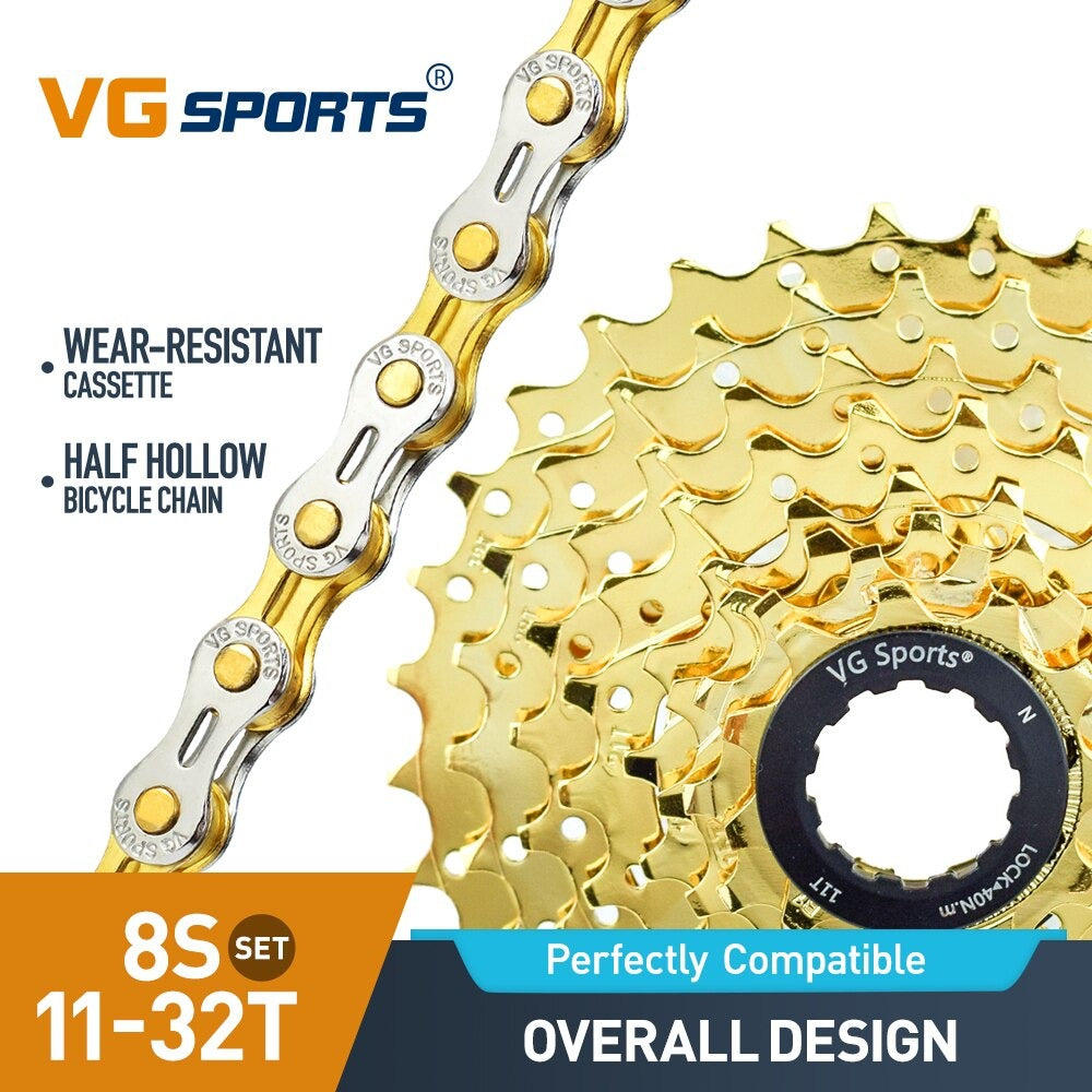 Cassette et chaîne de vélo à 8 vitesses