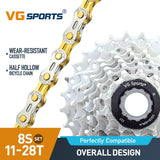 Cassette et chaîne de vélo à 8 vitesses