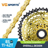 Cassette et chaîne de vélo à 8 vitesses