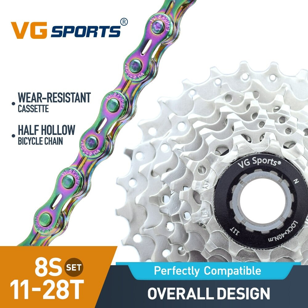 Cassette et chaîne de vélo à 8 vitesses