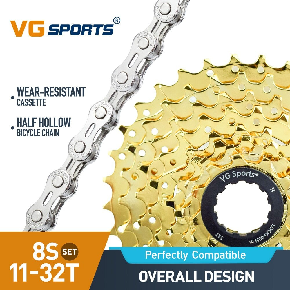 Cassette et chaîne de vélo à 8 vitesses