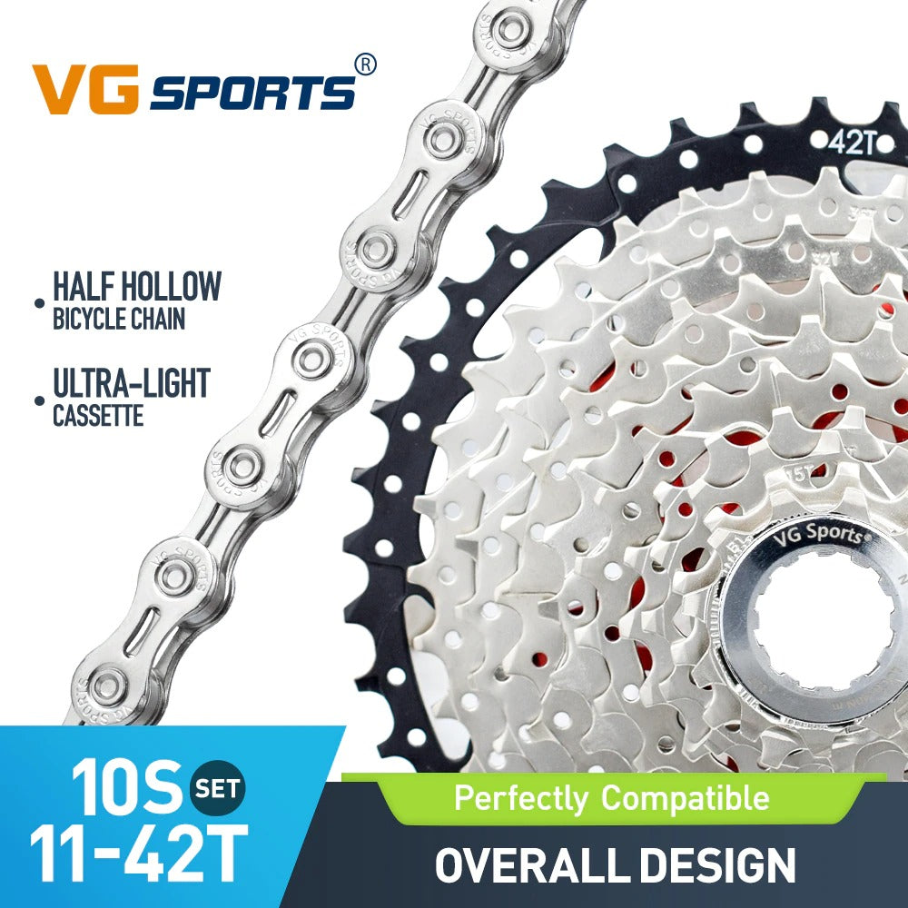 10 Speed Bicycle Ultralight Aluminum Cassette And Chain MTB Set – VG sports
