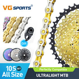 Cassette et chaîne VTT en aluminium ultra-léger pour vélo à 10 vitesses