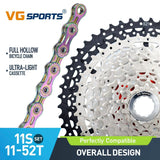 11 Speed Bicycle Ultralight Aluminum Cassette And Full Hollow Chain MTB Set