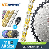 11-Gang-Fahrrad-Ultraleicht-Aluminiumkassette und Vollhohlketten-MTB-Set
