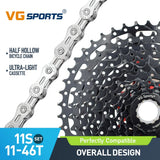 11 Speed Bicycle Ultralight Aluminum Cassette And Half Hollow Chain MTB Set