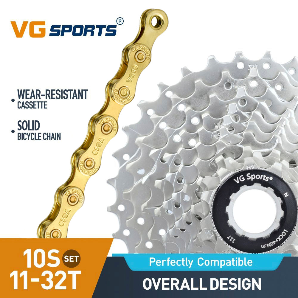 10 Speed Bicycle Steel Cassette And Chain Road Bike Set