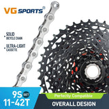 9 Speed Bicycle Ultralight Aluminum Cassette And Chain MTB Set