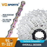 9 Speed Bicycle Steel Cassette And Chain Road Bike Set