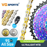 Cassette et chaîne VTT en aluminium ultra-léger pour vélo à 9 vitesses