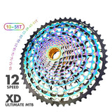 Cassette de bicicleta ultraligero VG Sports 12 Speed ​​10-51T Ultimate XD Rainbow