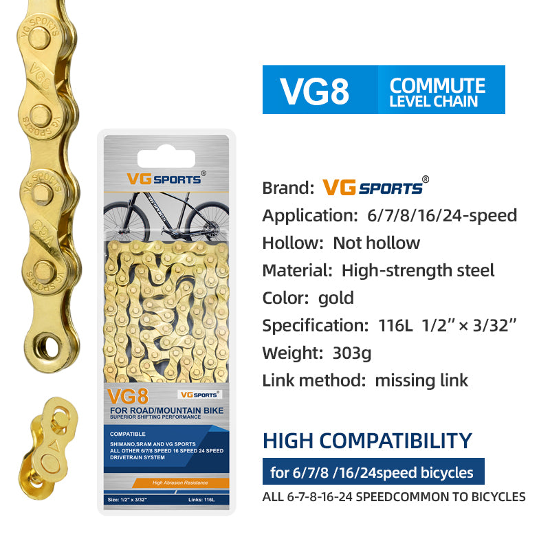 VG Sports 8 Speed Bicycle Chain